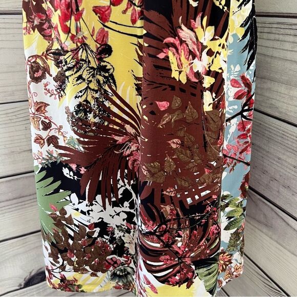 J Jill Yellow Tropical Floral Shift Tank Dress Size Small - Picture 3 of 8